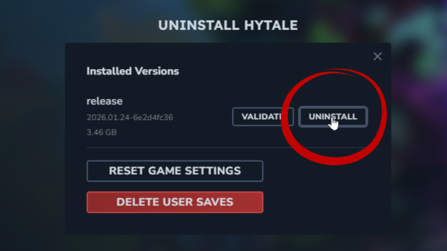 アンインストール